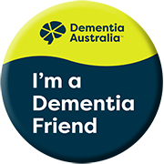 I'm a Dementia Friend badge, from Dementia Australia